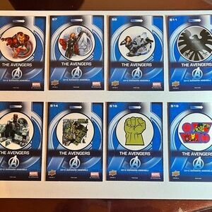 Upper Deck Marvel 2012 The Avengers Assemble trading cards S6 7 9 11 13 14 16 19